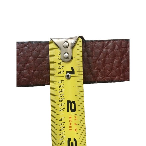 Vtg Emporio Armani EA Italy Womens Pebble Leather Belt Embellished Buckle S M main image 8